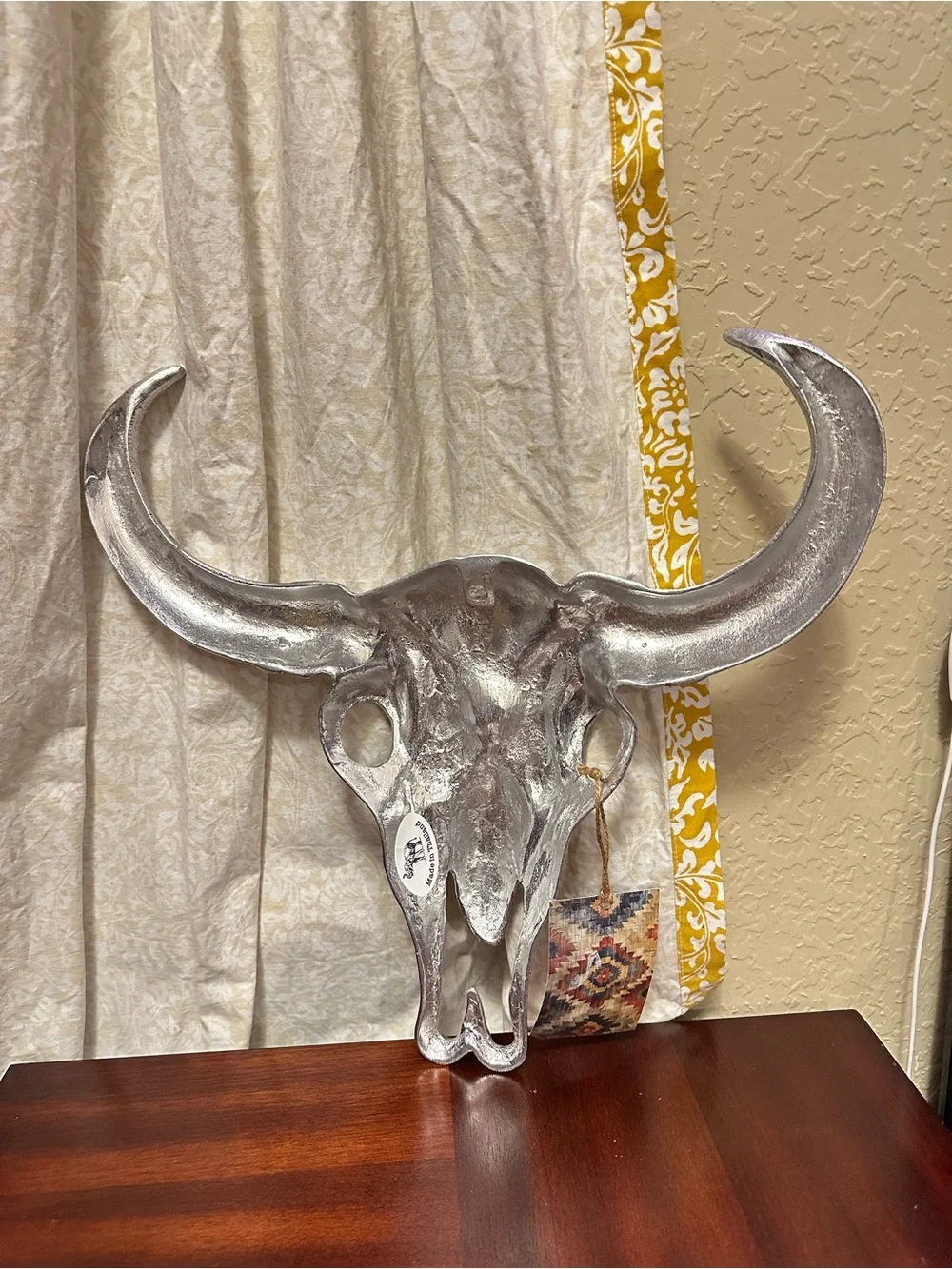 Ashland metallic Western Theme Steer skull wall art Shiny Silver Finish